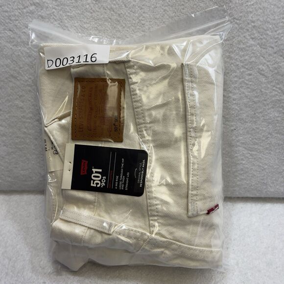 Levi's Premium 501 '90s Jeans Women 29x32 White Mid Rise Straight American Denim - Picture 13 of 13